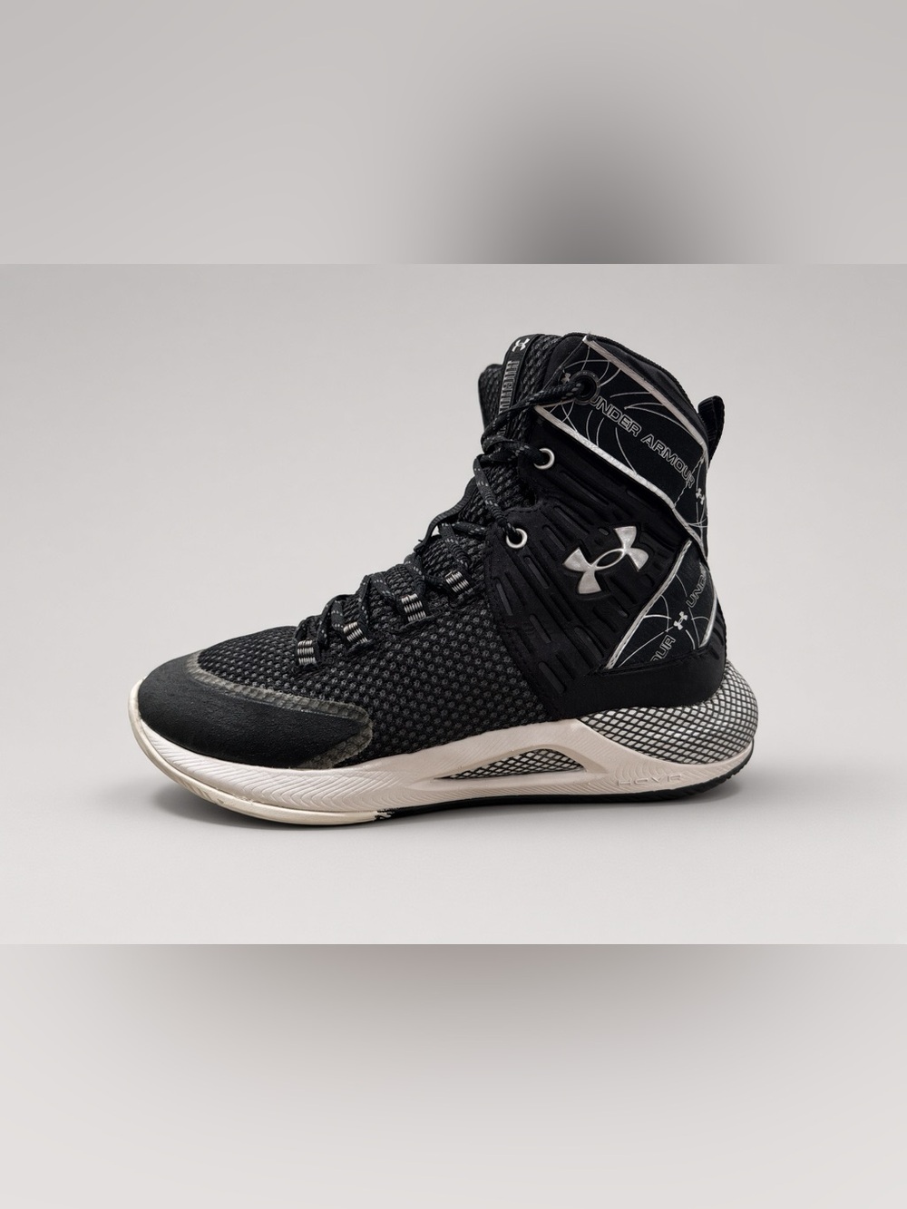 Under Armour HOVR Highlight Ace Black White High Top Volleyball Shoes Size W6